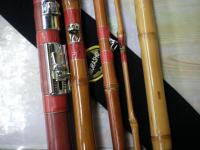 俊貞作槐巻槐金剛砂弁柄塗三本半継約5.48m