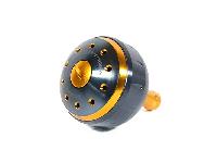 夢屋アルミラウンド型パワーハンドルノブブラック/ゴールドMタイプA