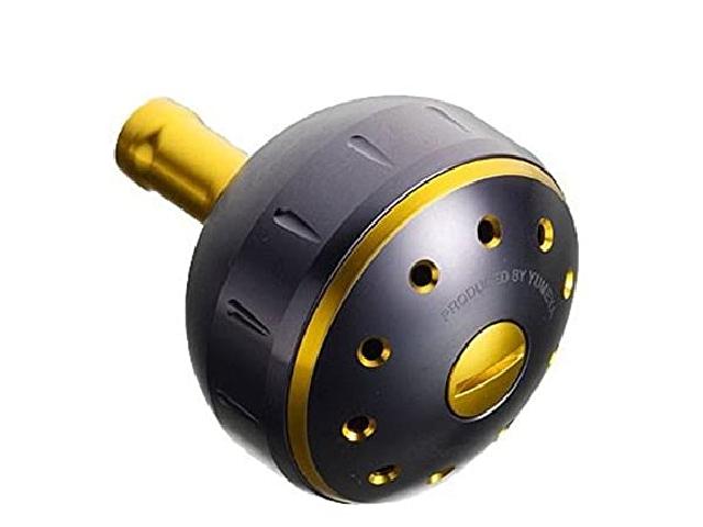 夢屋アルミラウンド型パワーハンドルノブブラック/ゴールドSタイプA